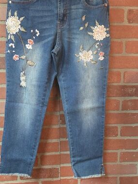 Sandpiper Embroidered Blue Jeans